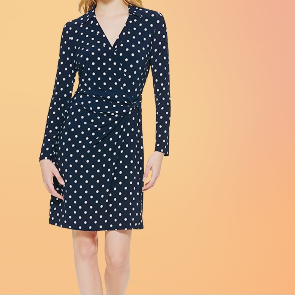 Tommy Hilfiger “Harbor View” polka-dot jersey dress, size 2.
